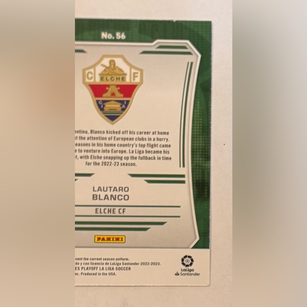 Trading card soccer 2022/23 Panini- Chronic Play off La Liga# 56 Lautaro Blanco - Picture 10 of 10